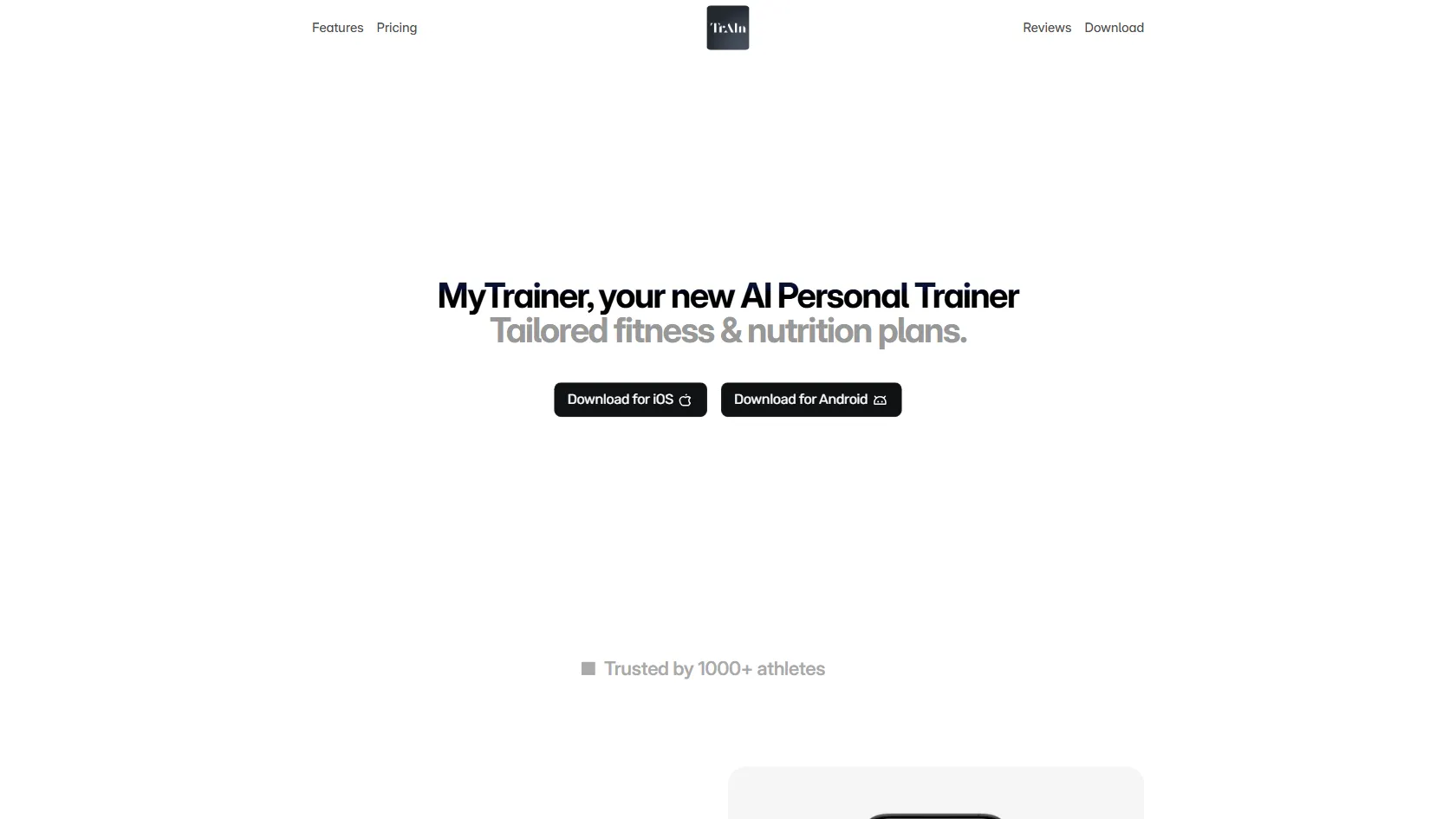 MyTrainer screen shot