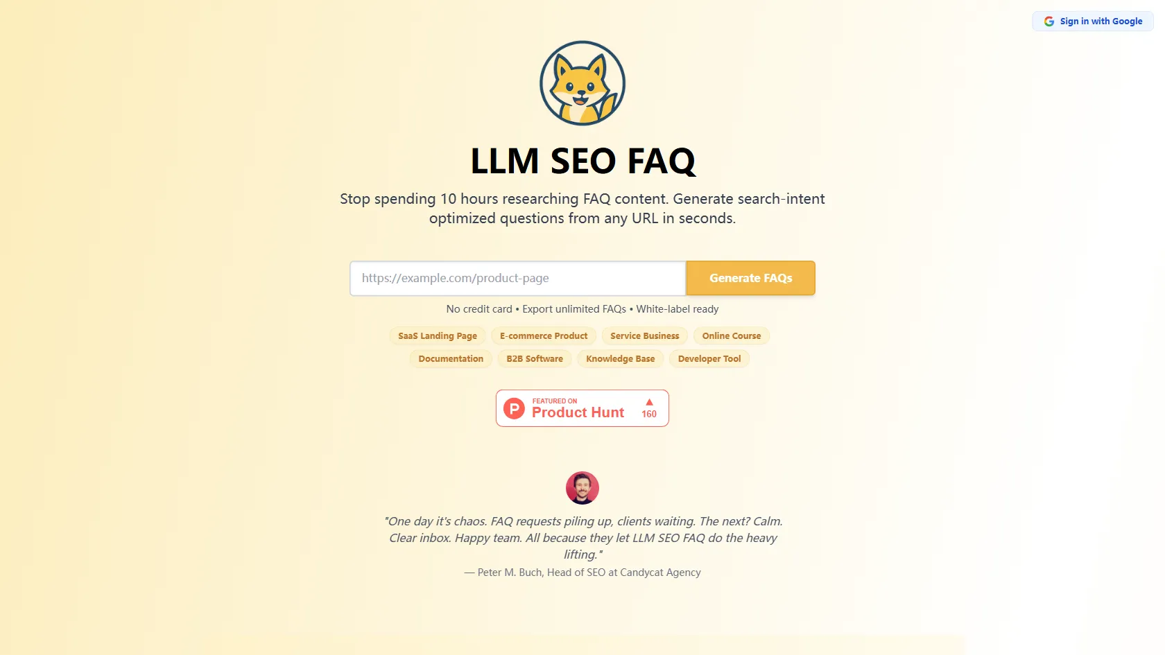 LLM SEO FAQ Generator screen shot
