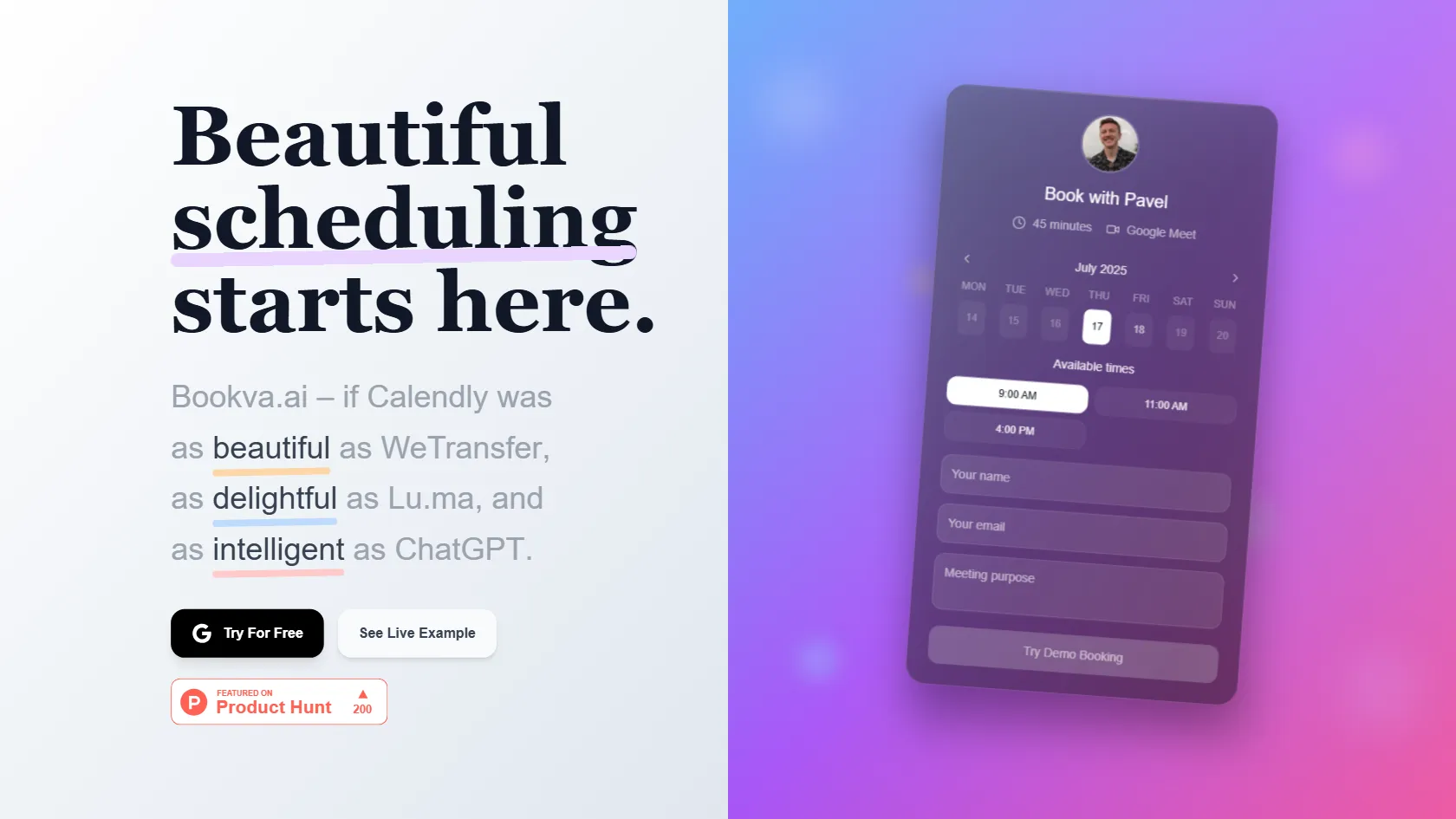 Bookva.ai screen shot