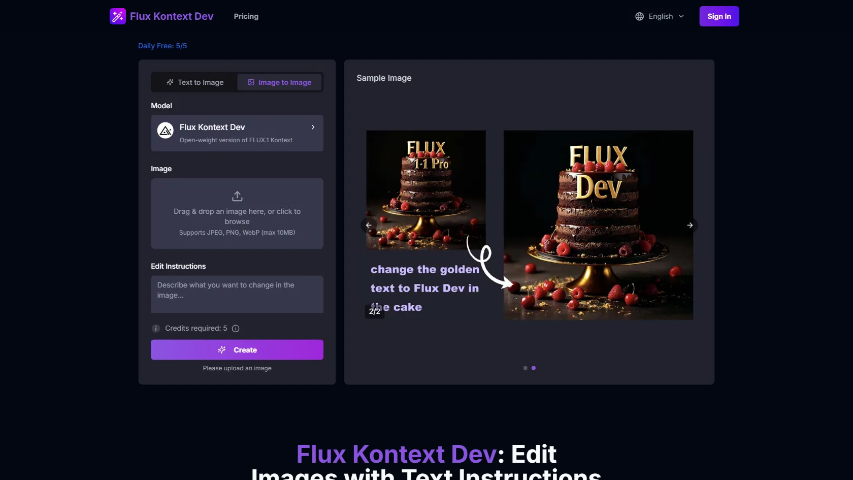 Screenshot or logo of Flux Kontext Dev tool