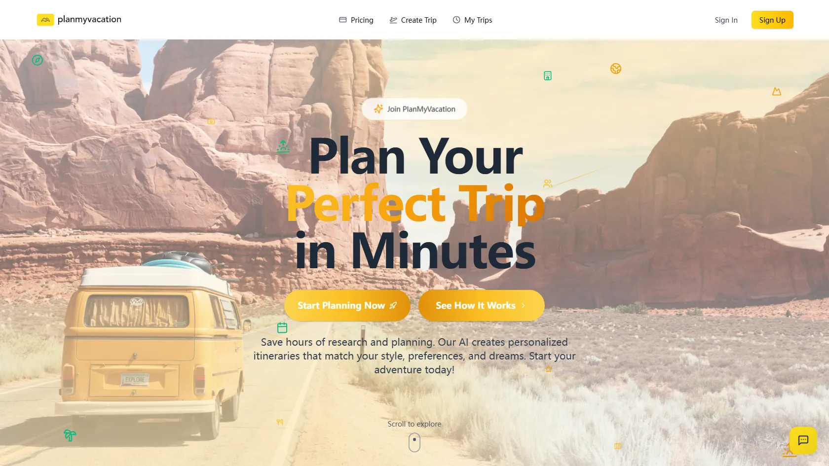 PlanMyVacation screen shot