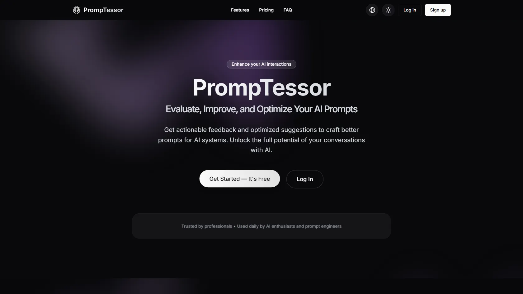 Screenshot or logo of PrompTessor tool