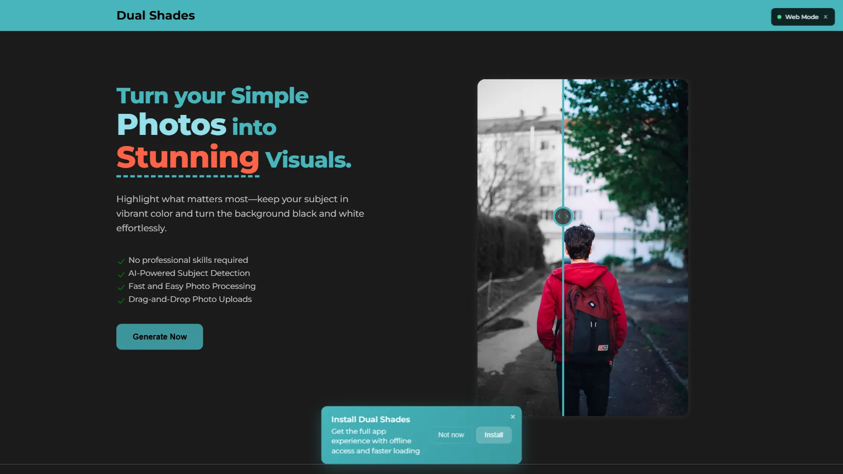 Screenshot or logo of Dual Shades tool