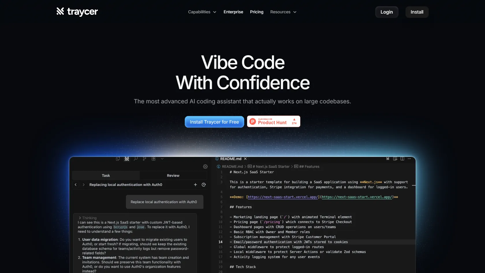 Screenshot or logo of Traycer tool