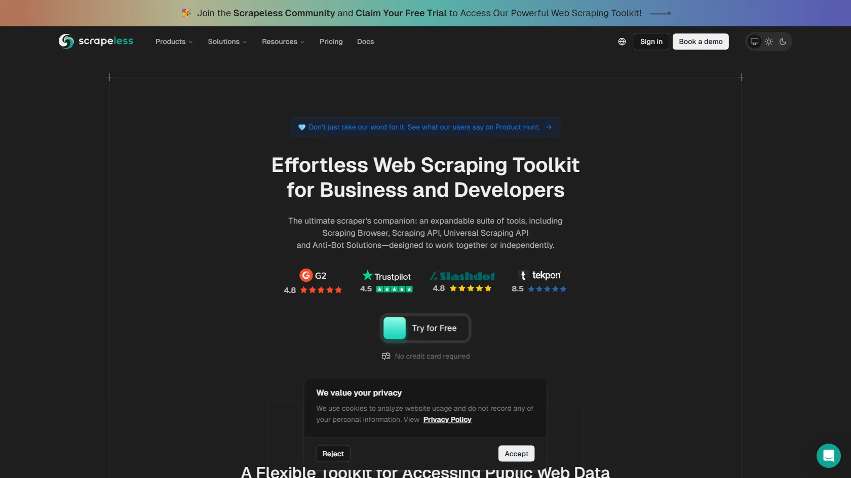 Scrapeless screen shot
