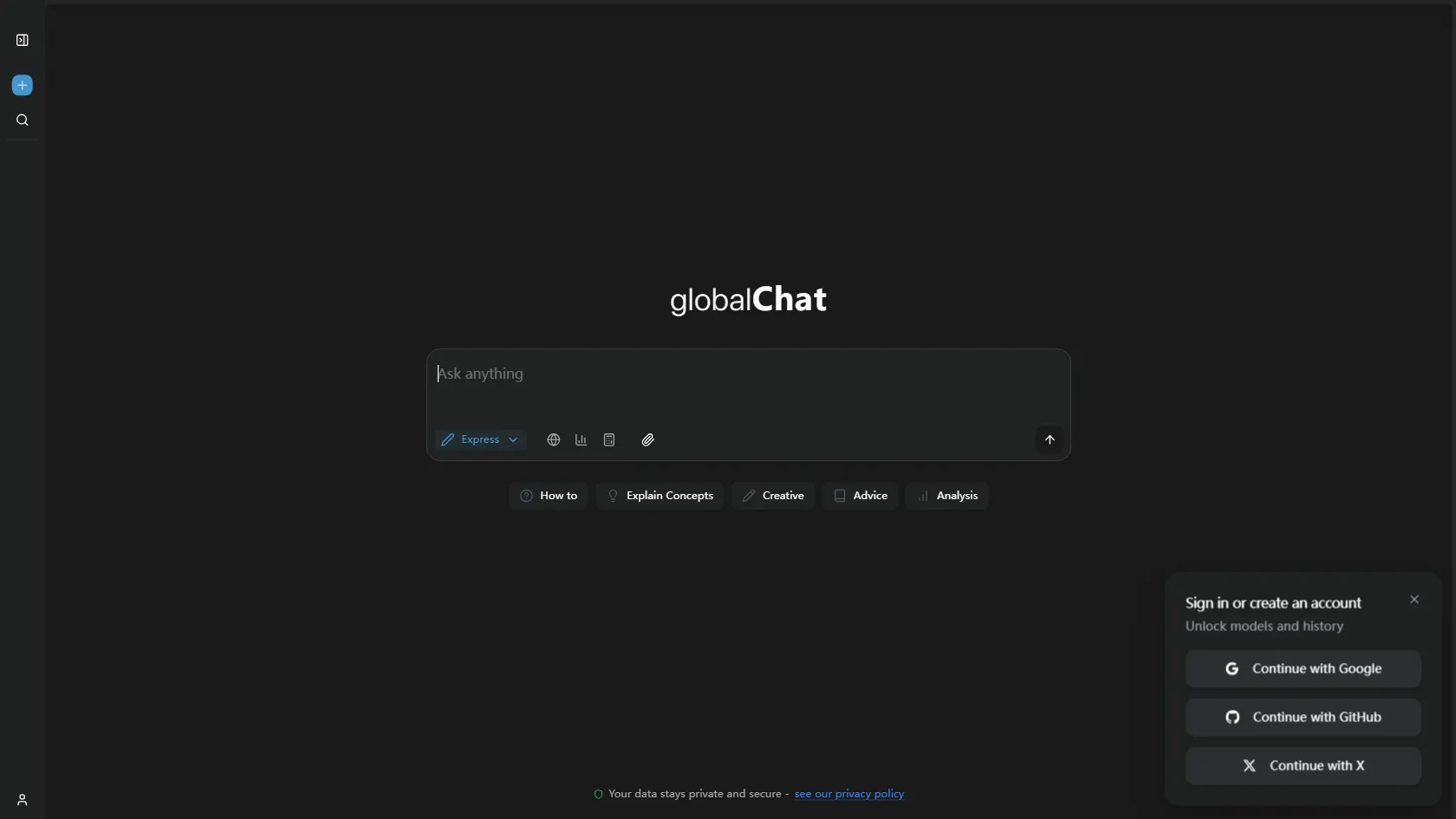 Screenshot or logo of globalChat tool