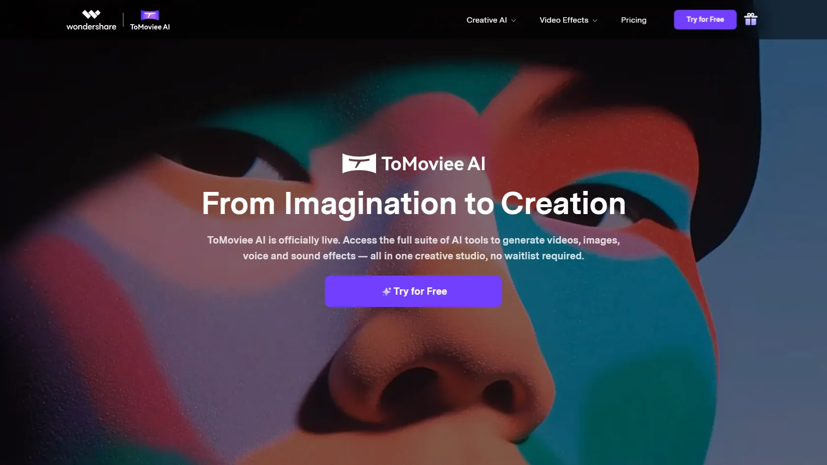 Screenshot or logo of ToMoviee AI tool