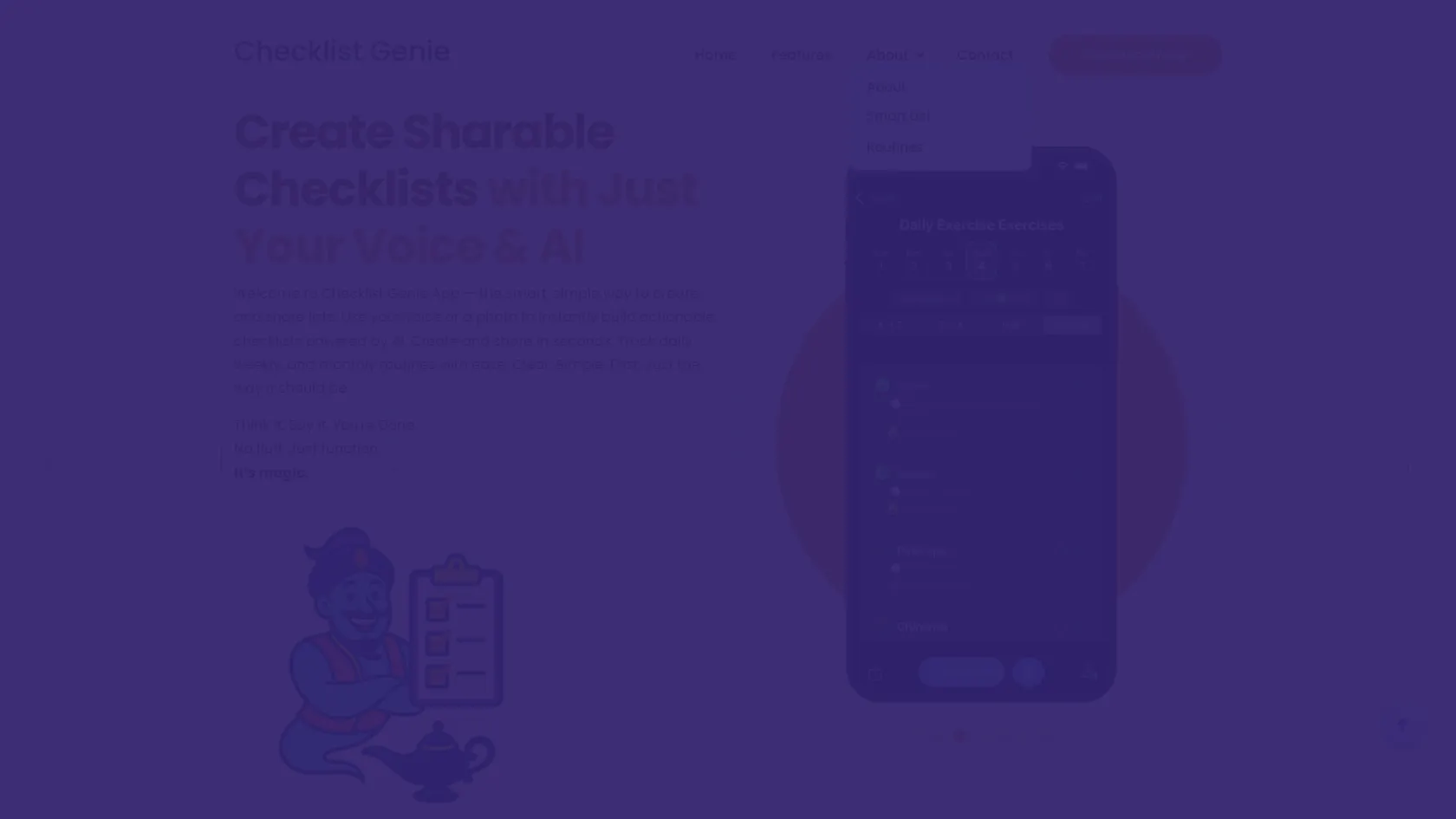 Checklist Genie screen shot