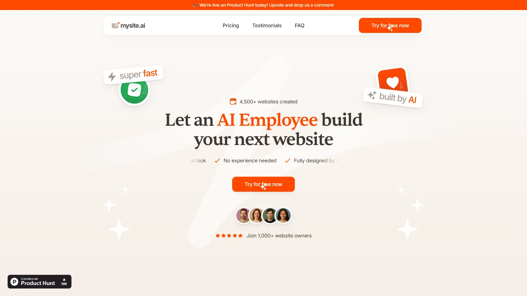 Mysite.ai screen shot