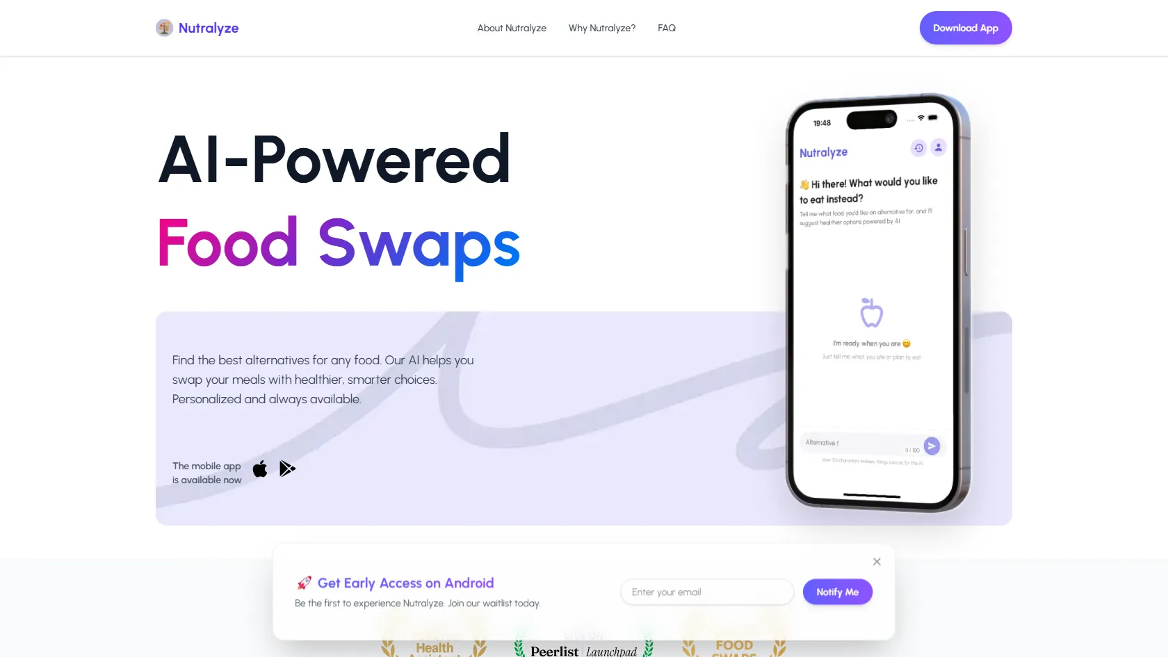 Screenshot or logo of Nutralyze tool