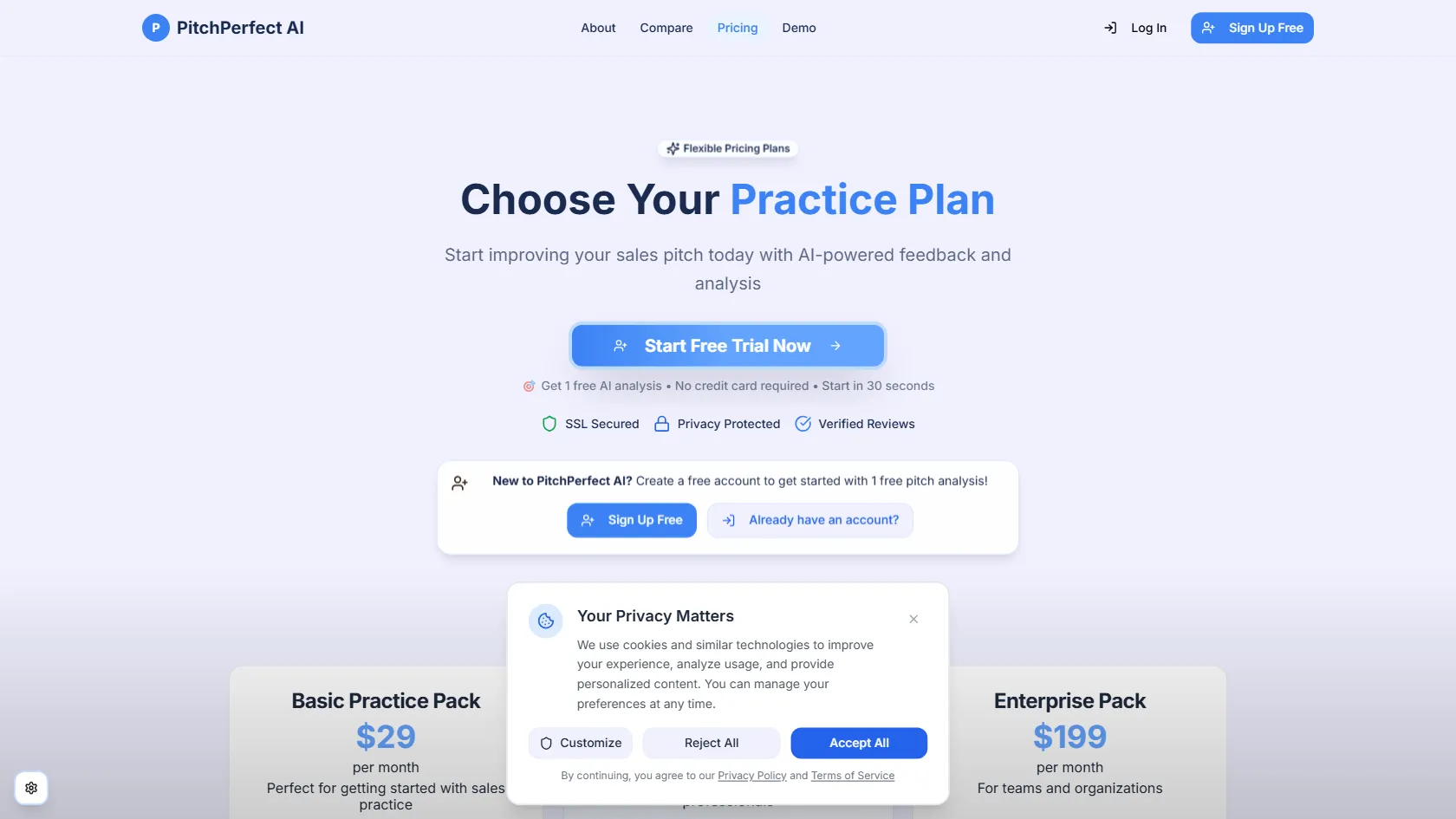 PitchPerfect AI screen shot