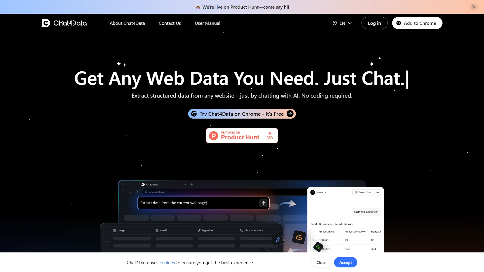 Screenshot or logo of Chat4Data tool