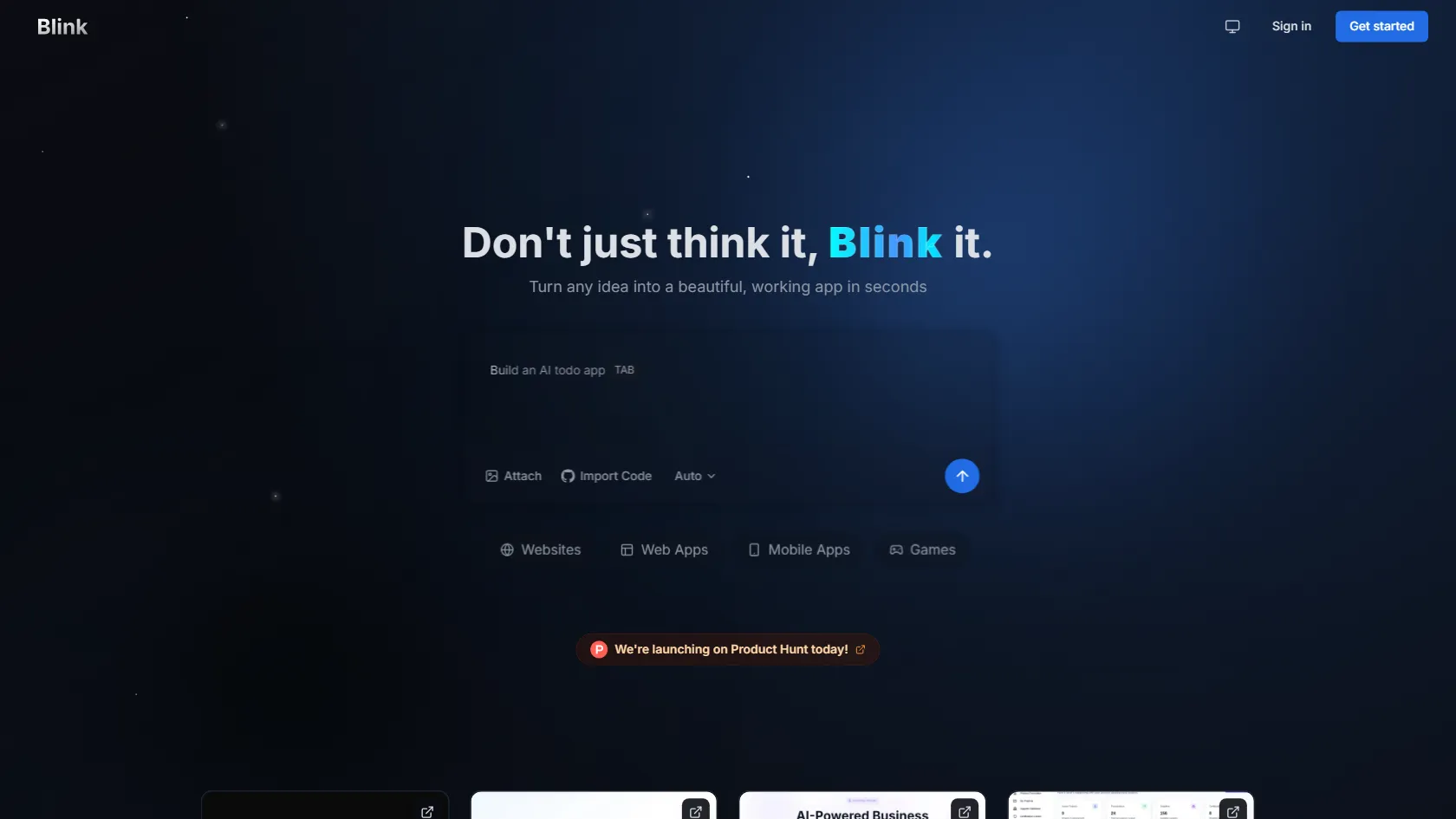 Blink screen shot