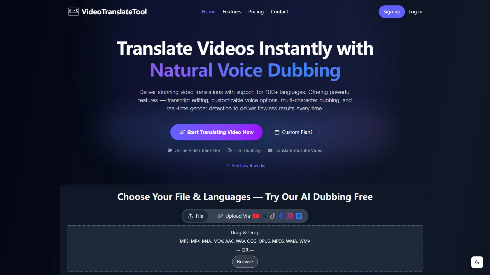 Screenshot or logo of VideoTranslateTool tool