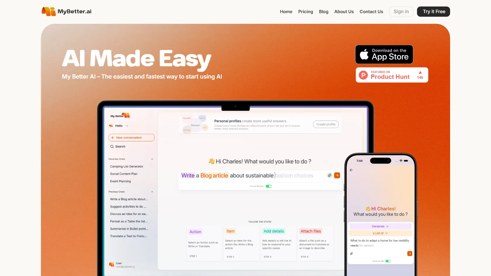 Screenshot or logo of My Better AI tool