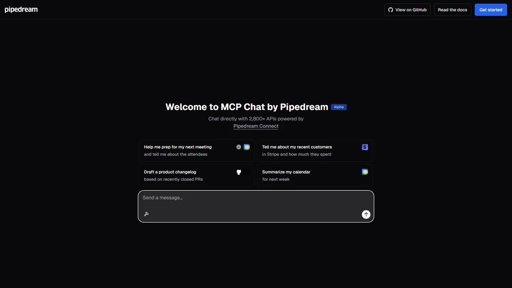 MCP Chat by Pipedream screen shot