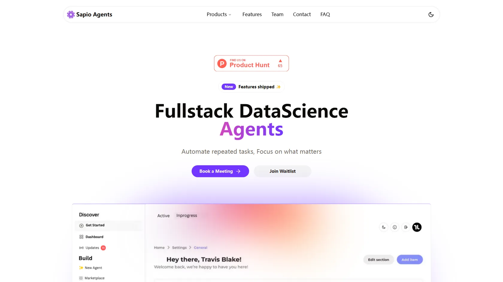Sapio Agents screen shot
