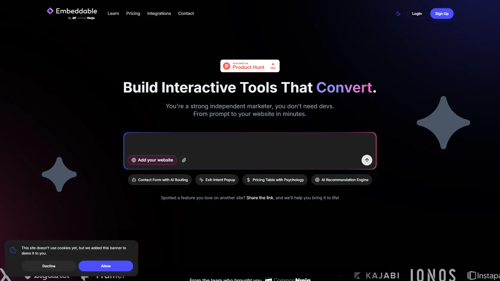 Screenshot or logo of Embeddable tool