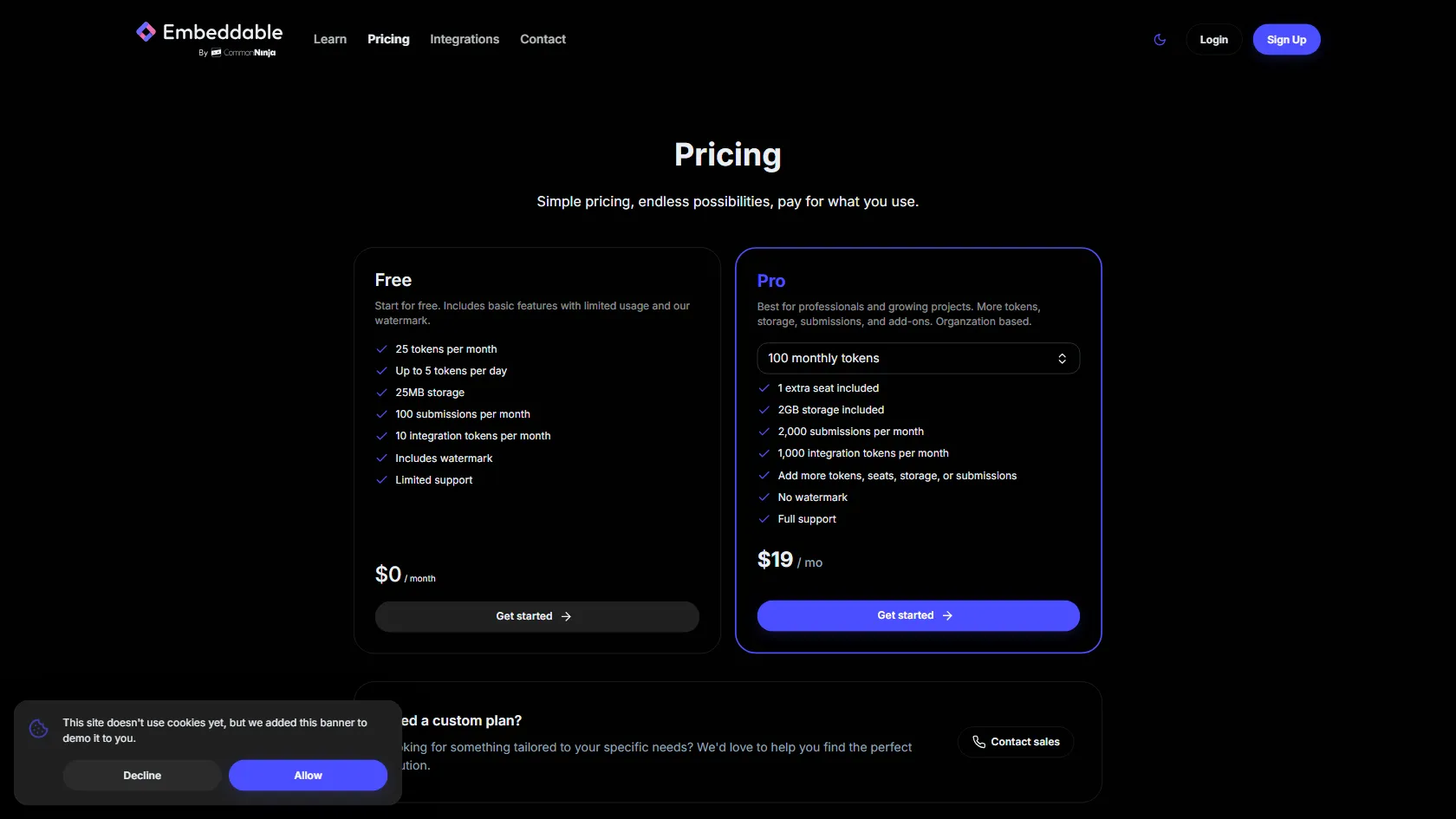 Embeddable screen shot