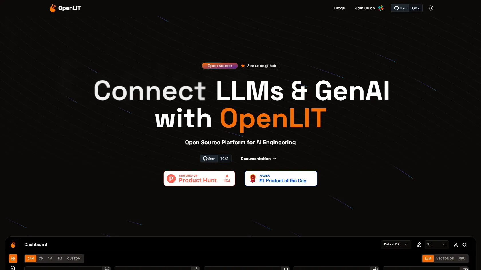 Screenshot or logo of OpenLIT tool