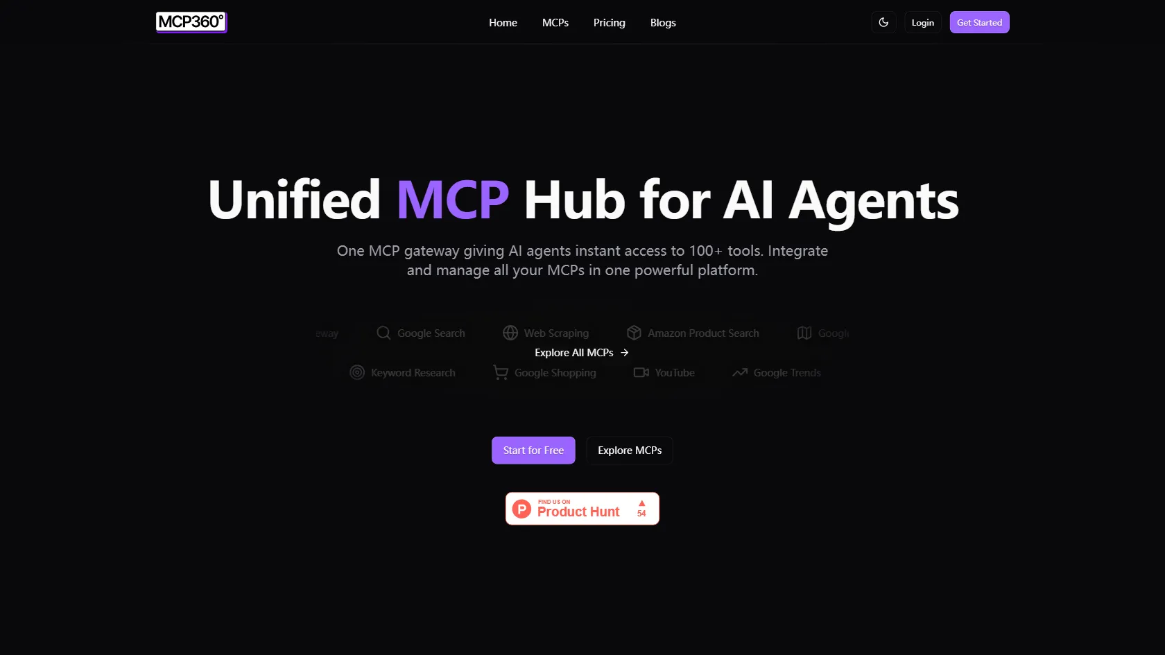 Screenshot or logo of MCP360 tool