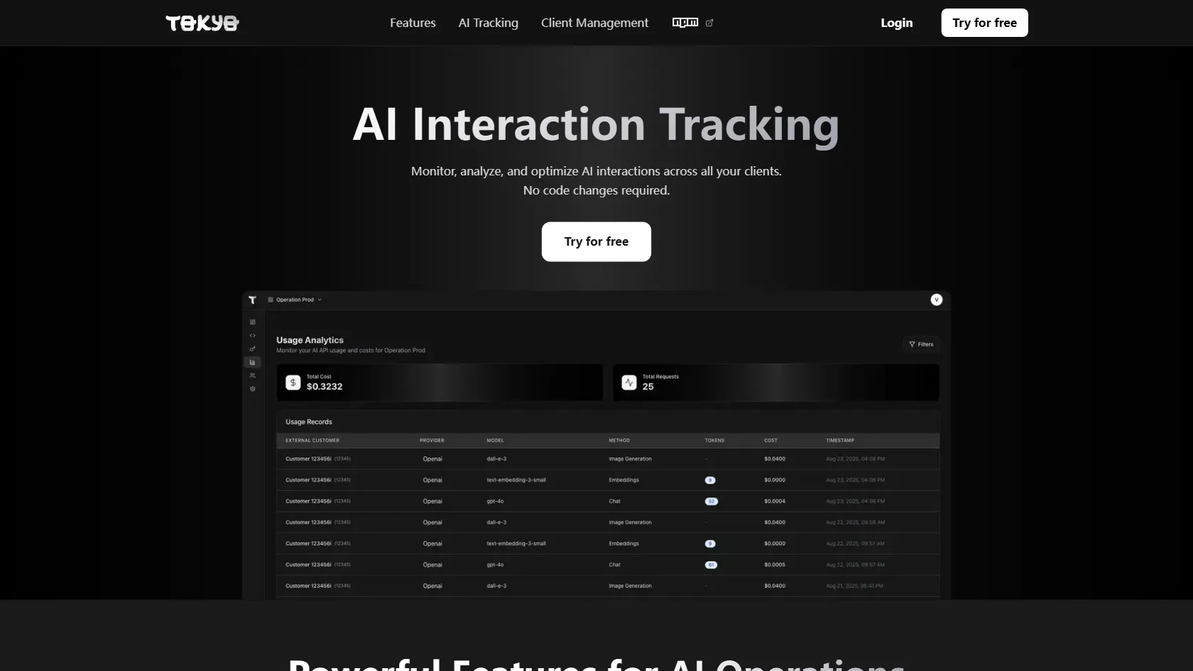 Tokyo AI Interaction Tracking screen shot