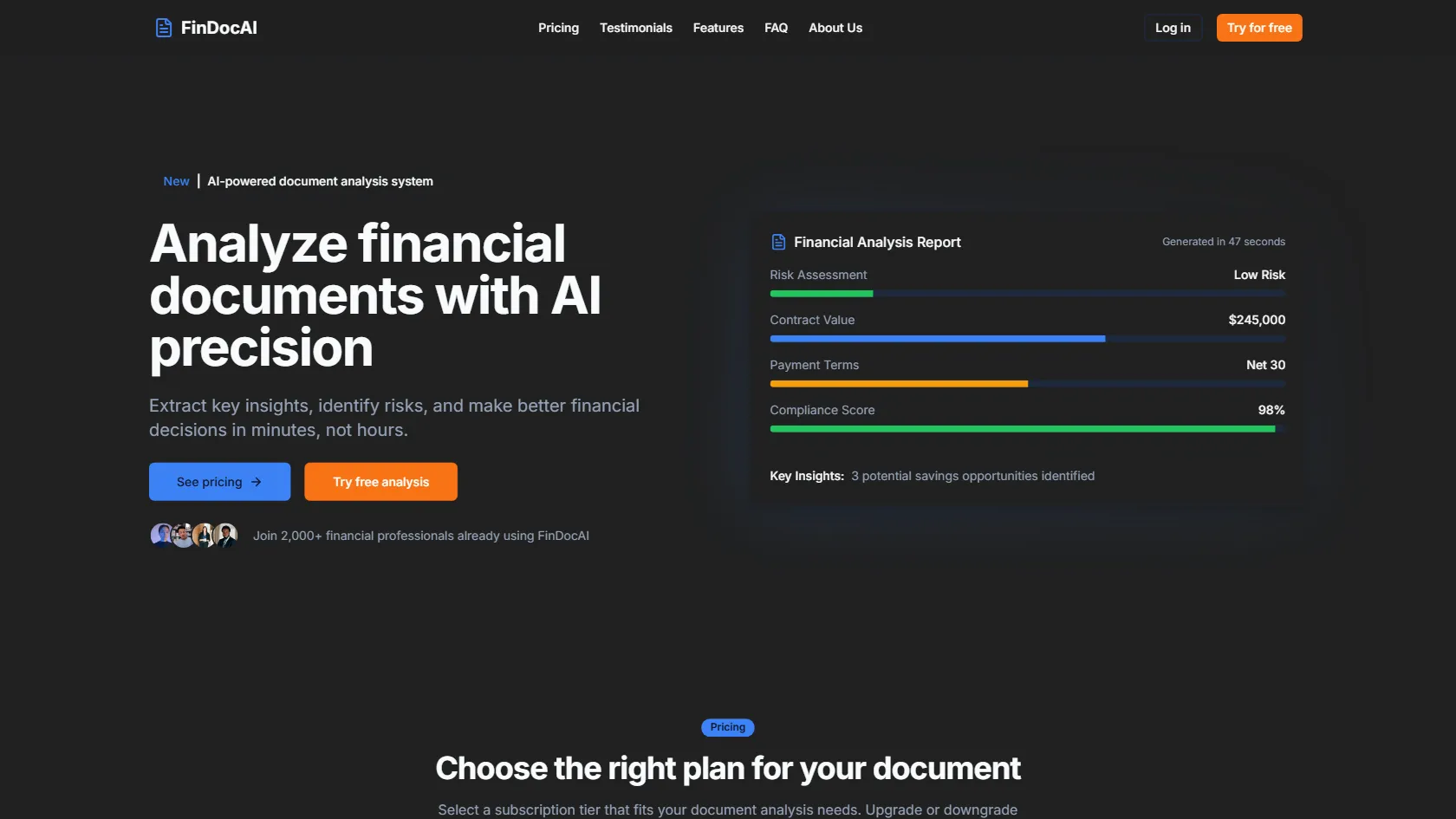 FinDocAI screen shot