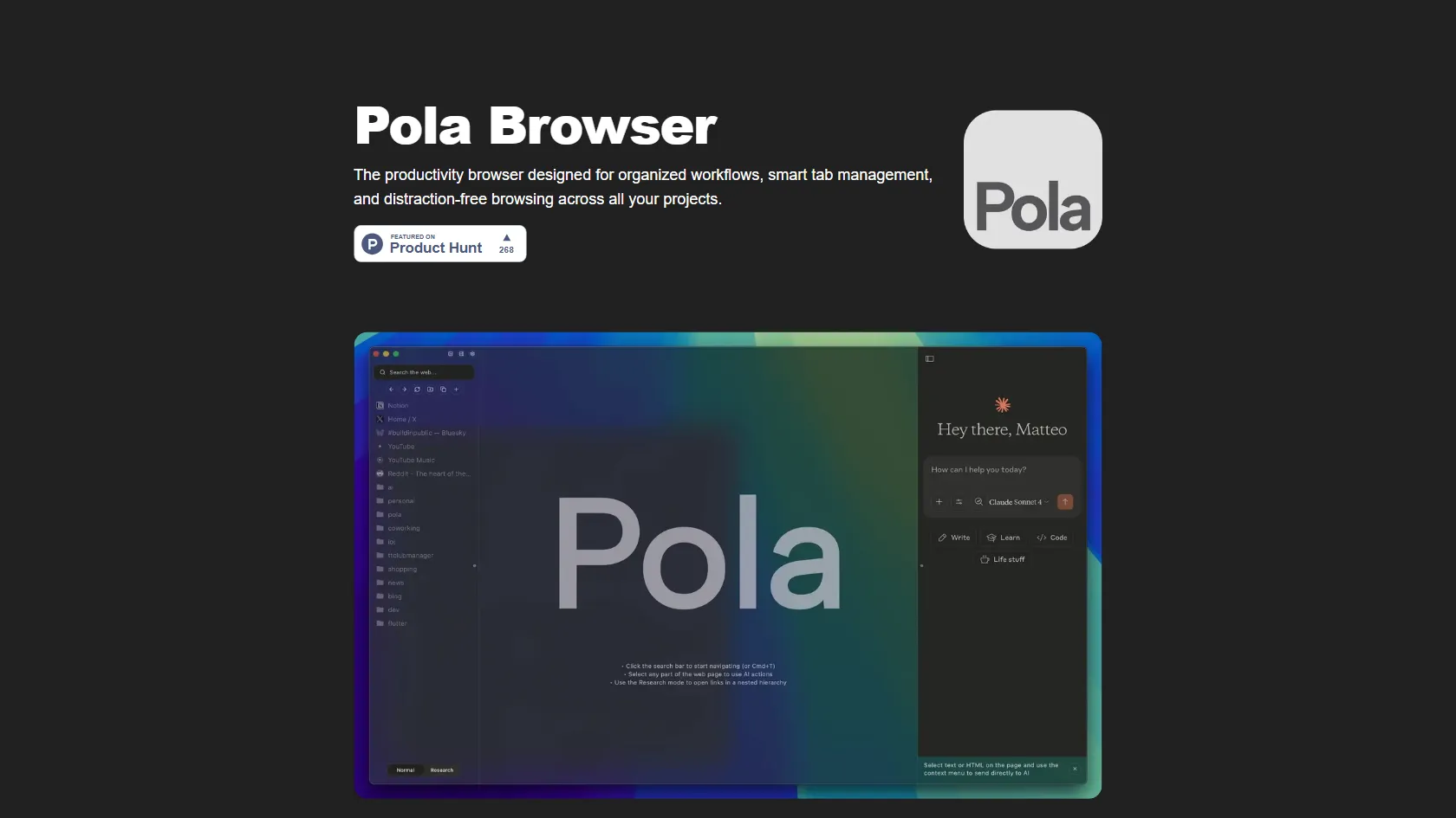 Screenshot or logo of Pola Browser tool