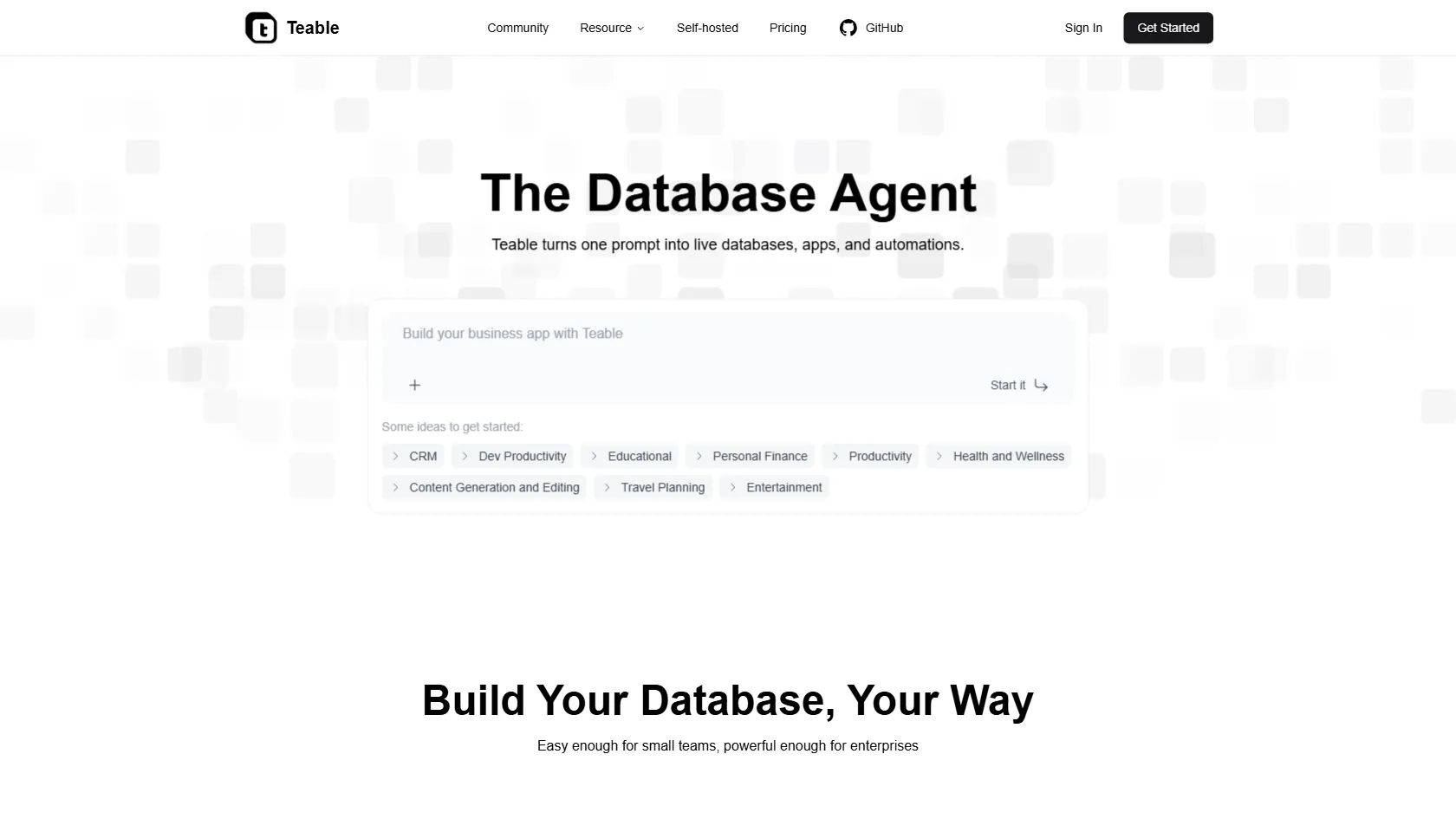 Screenshot or logo of Teable tool