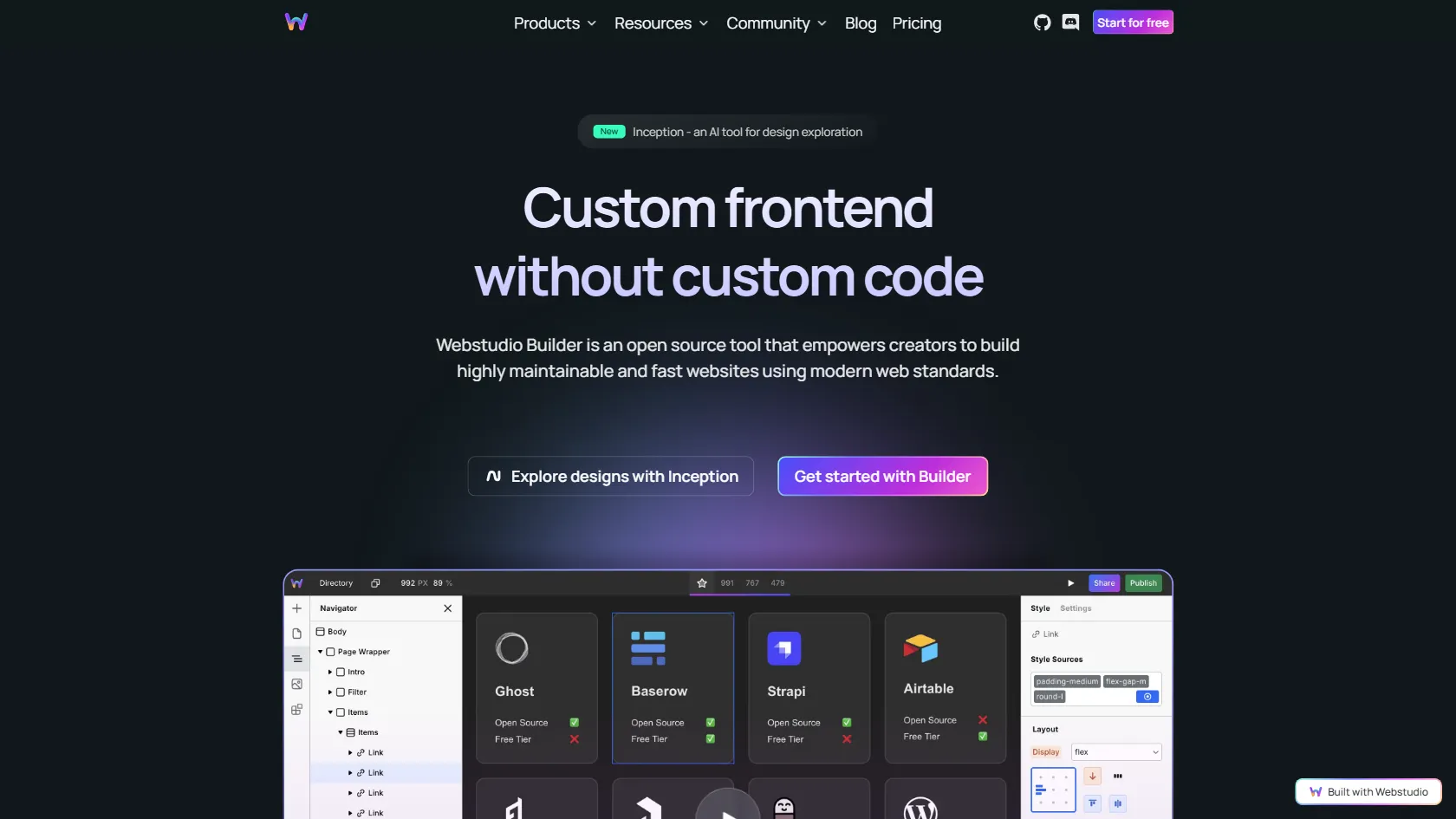Screenshot or logo of Webstudio tool