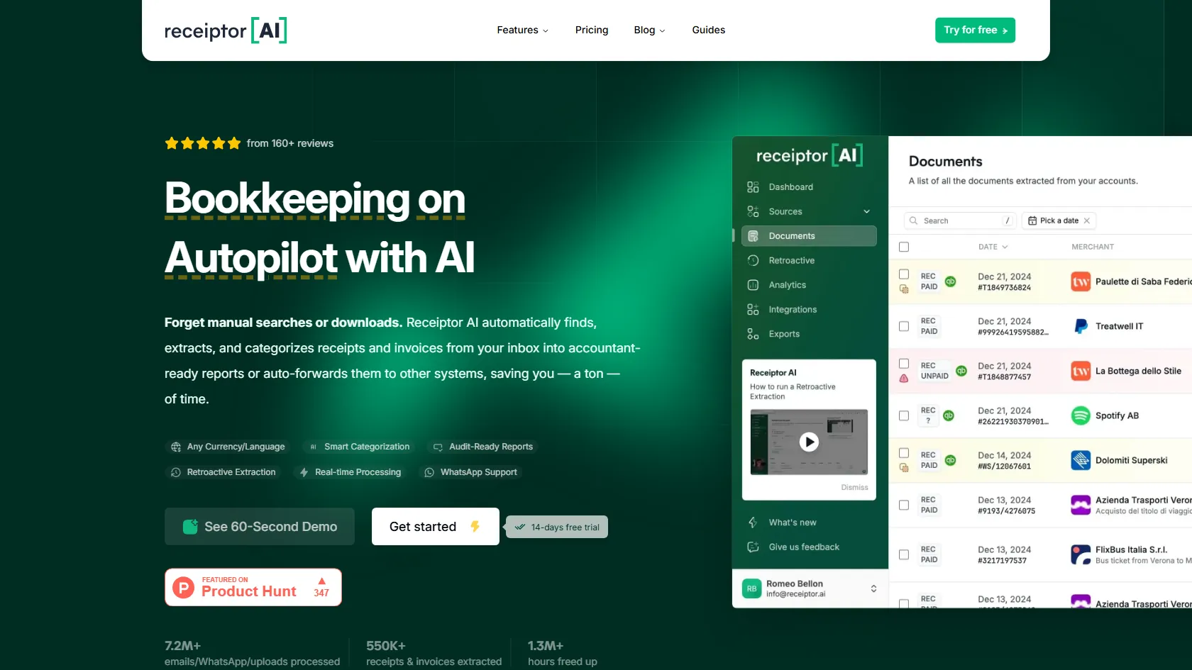 Receiptor AI screen shot