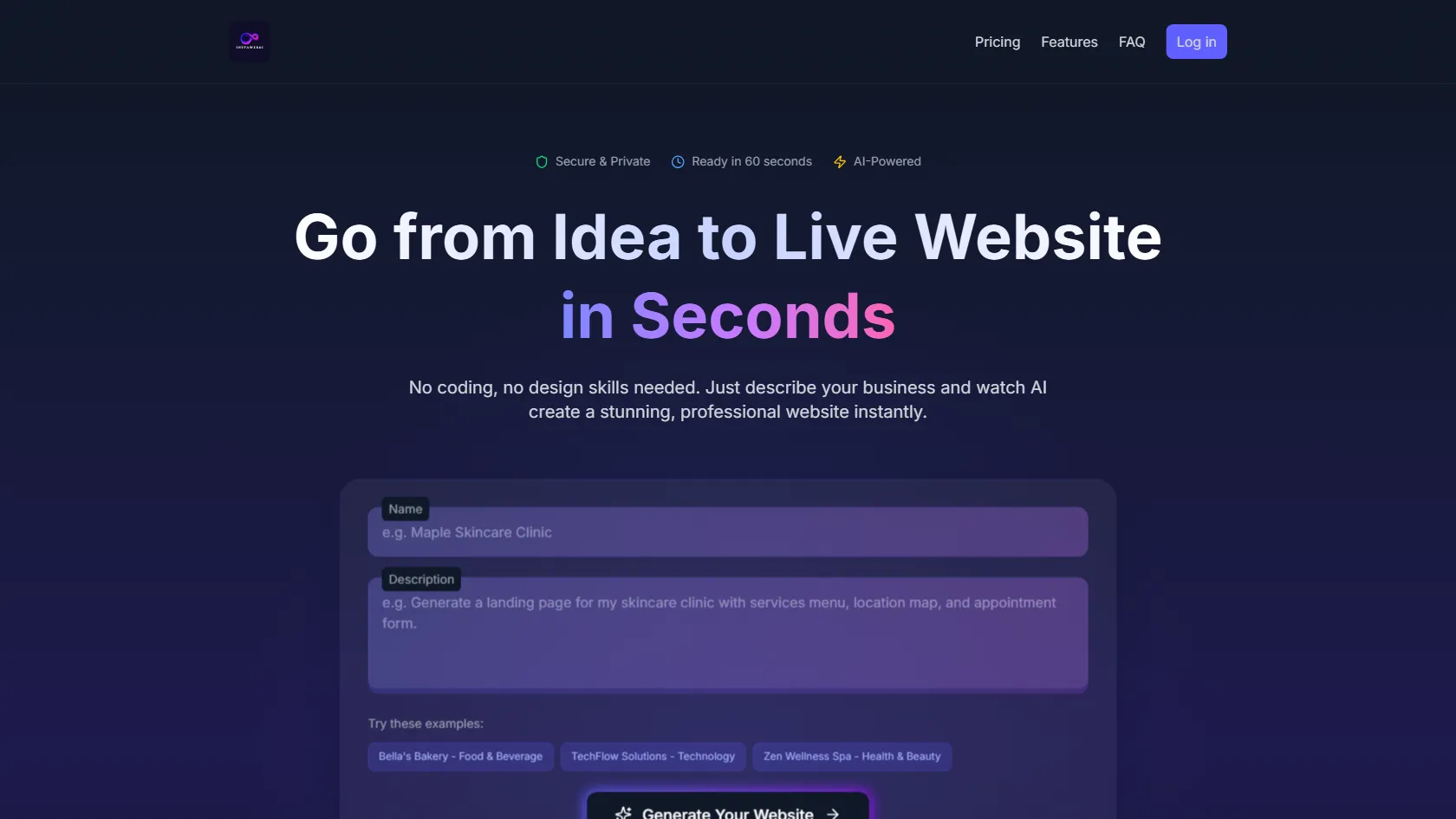 InstaWebAI screen shot