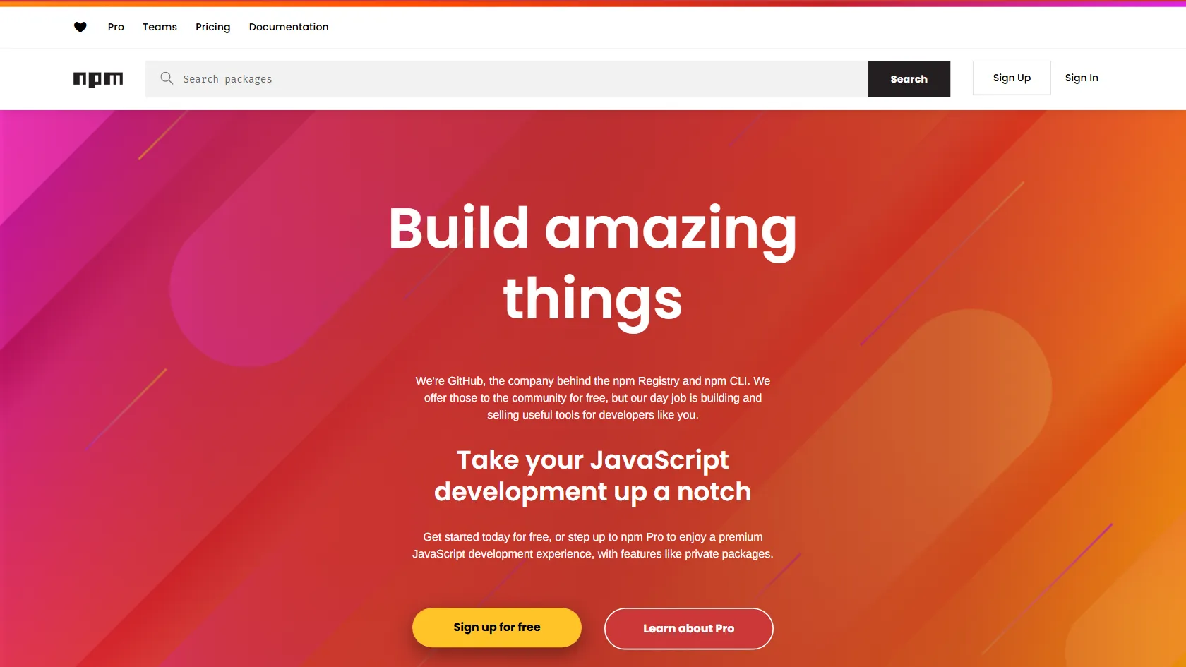npm screen shot