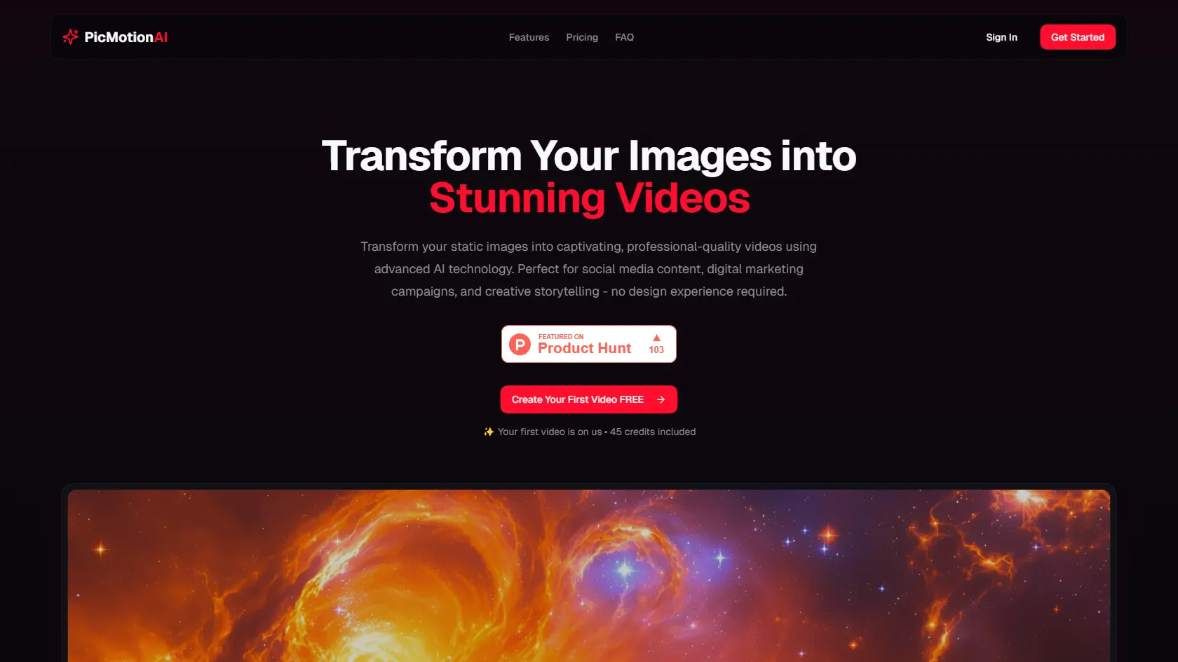 Screenshot or logo of PicMotionAI tool