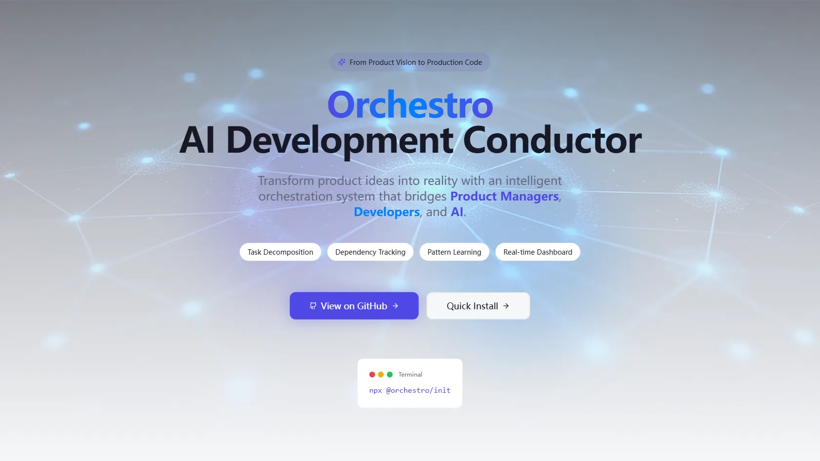 Screenshot or logo of Orchestro tool