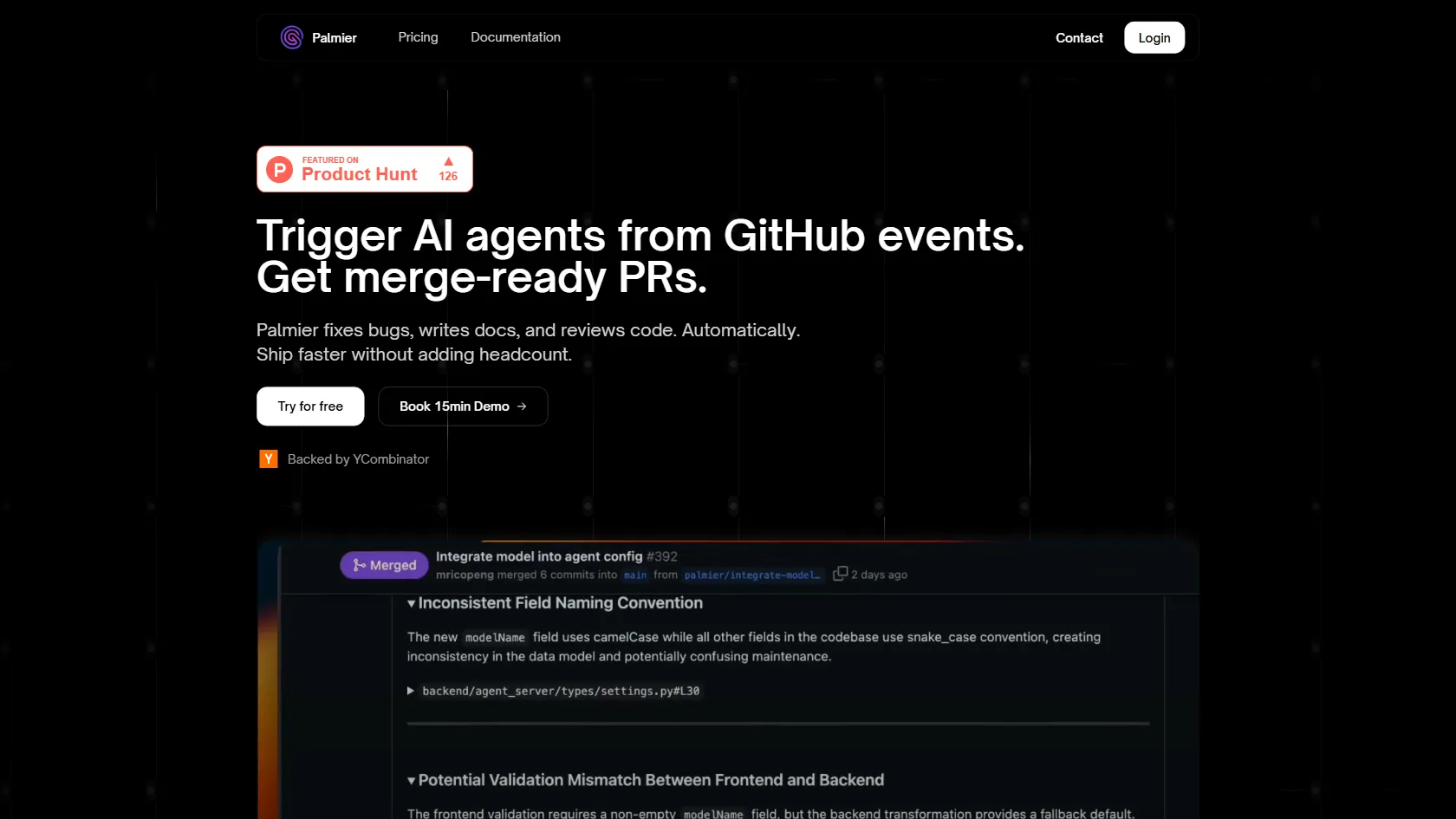 Screenshot or logo of Palmier tool