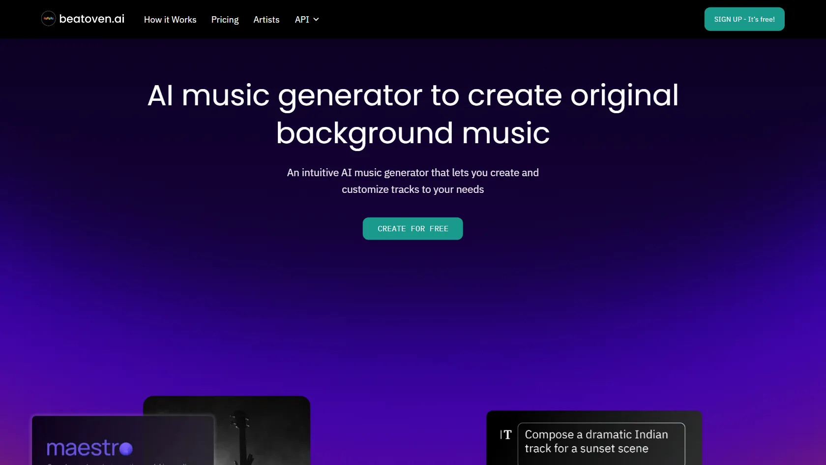 Beatoven.ai screen shot
