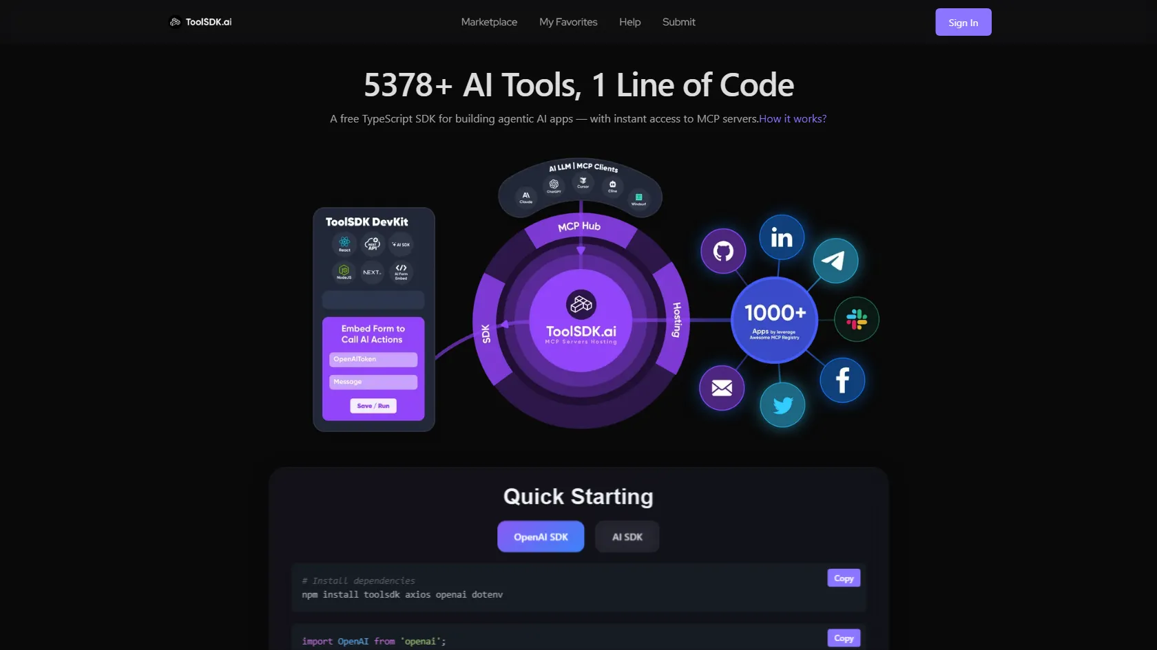 ToolSDK.ai screen shot
