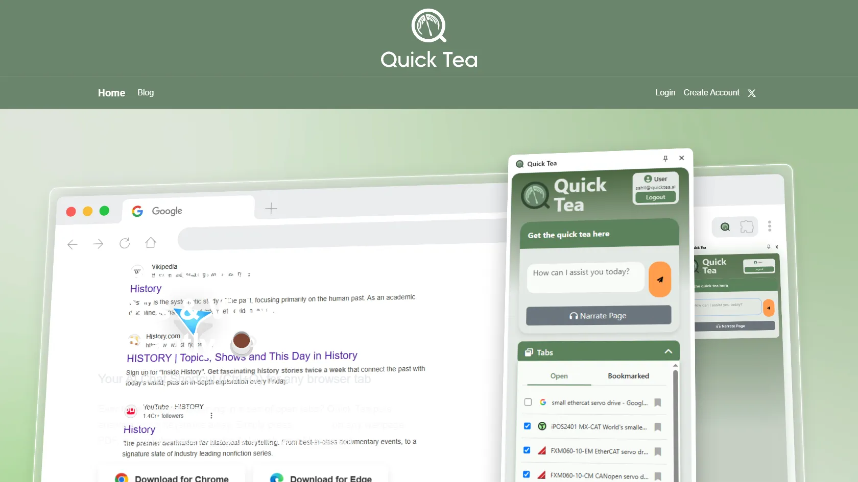 Screenshot or logo of QuickTea tool