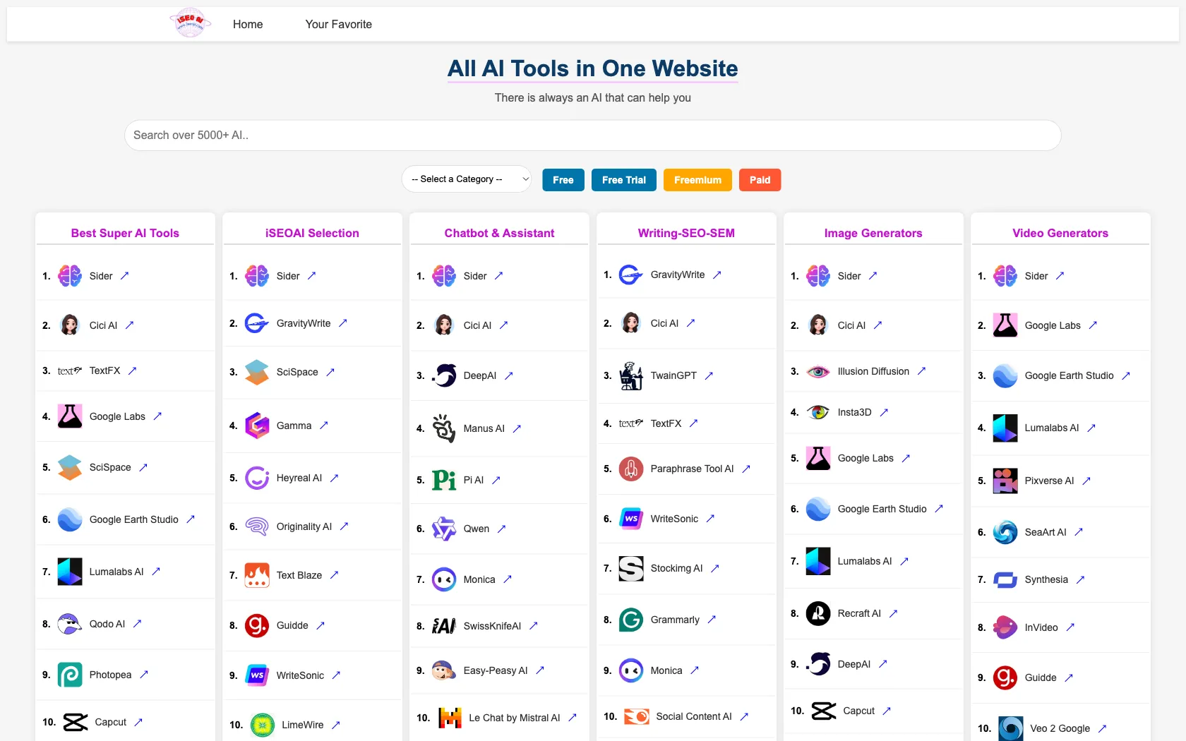 Screenshot or logo of iSEOAI tool