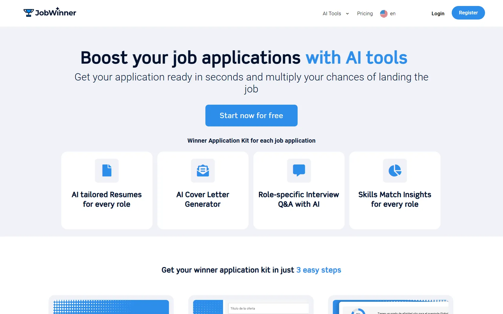 Screenshot or logo of JobWinner tool