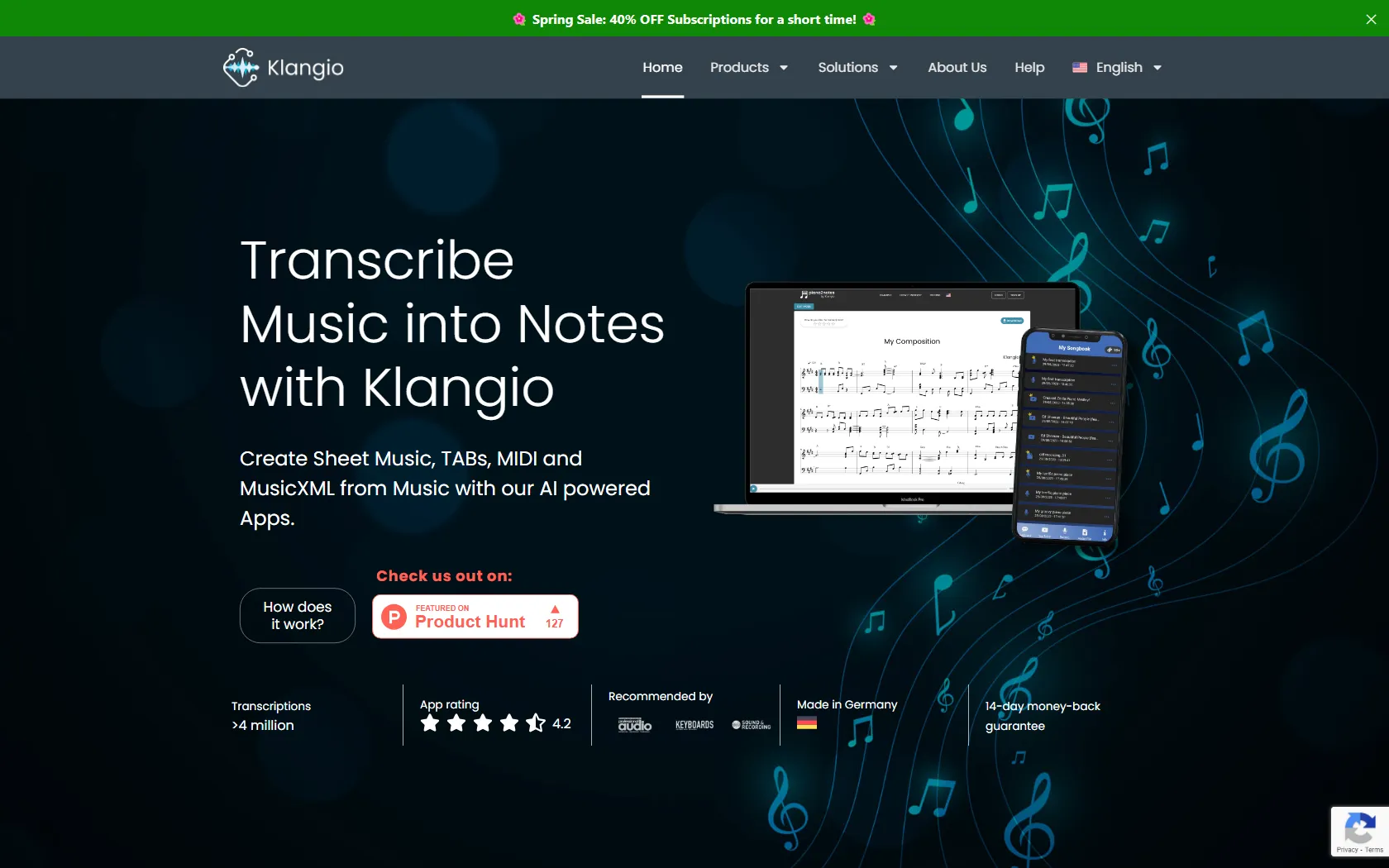 Screenshot or logo of Klangio tool
