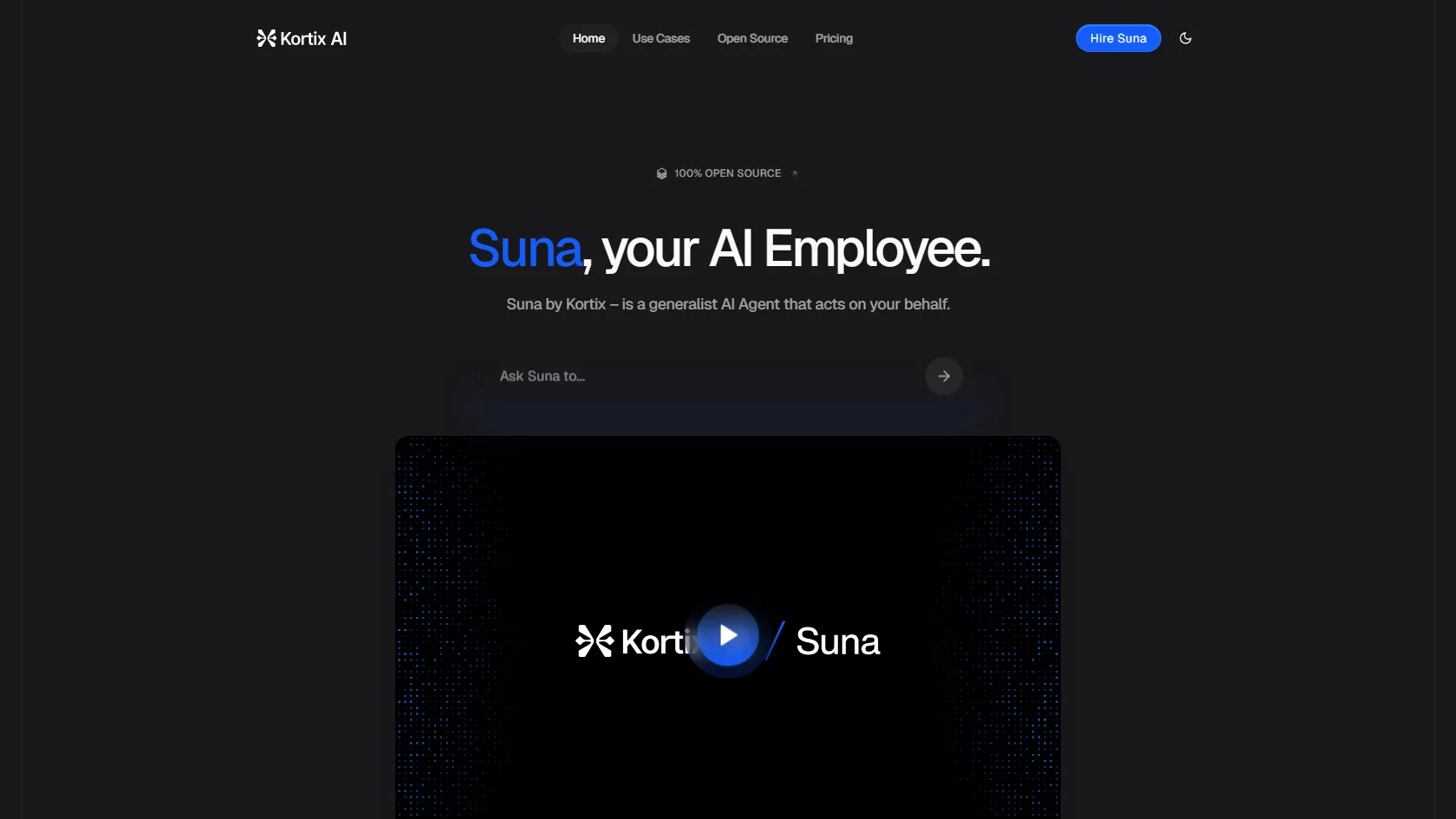 Screenshot or logo of Kortix Suna tool