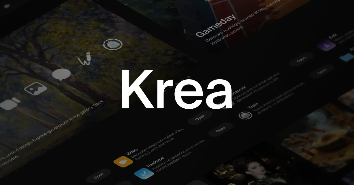 Screenshot or logo of KREA tool