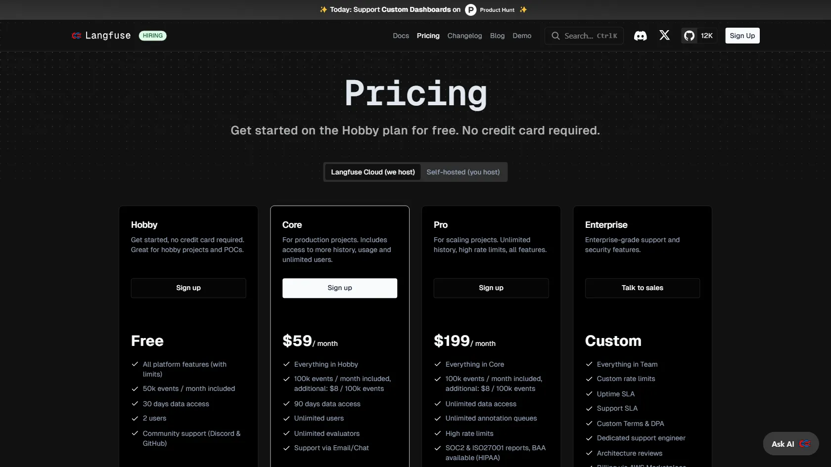 Langfuse screen shot