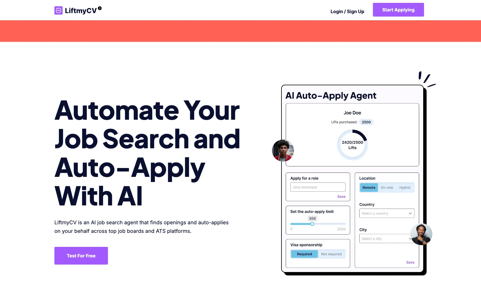 Screenshot or logo of LiftmyCV tool