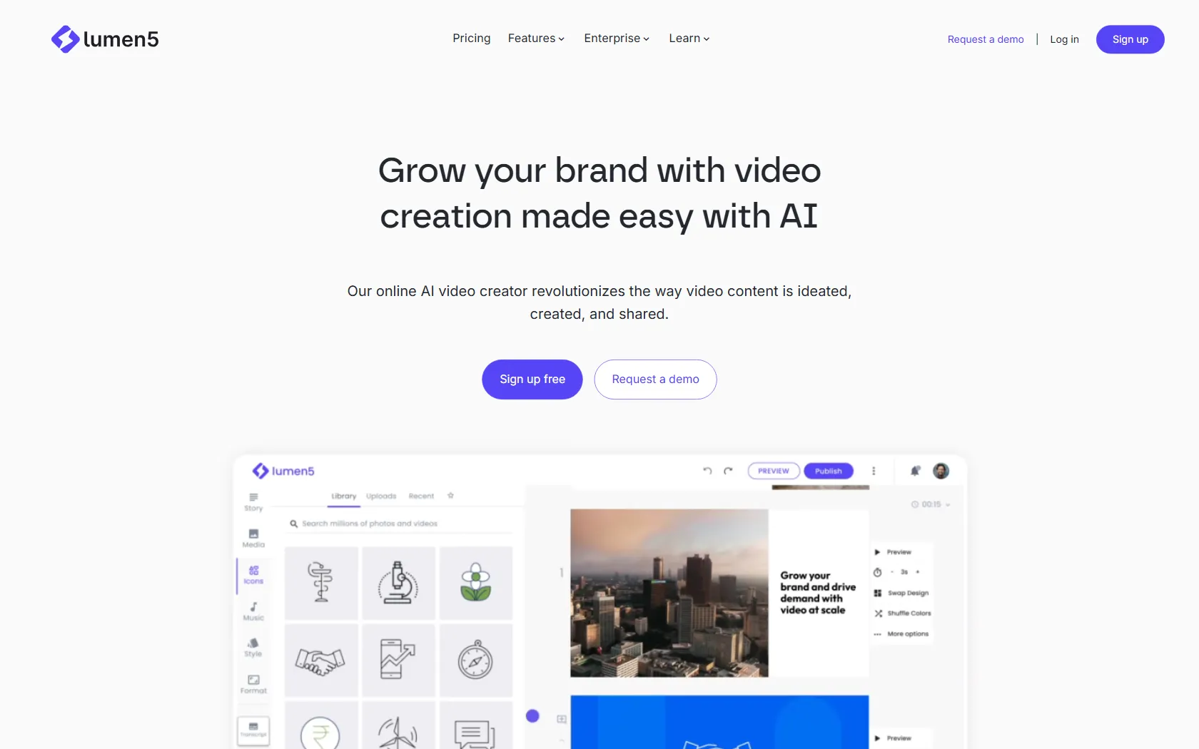 Screenshot or logo of Lumen5 tool