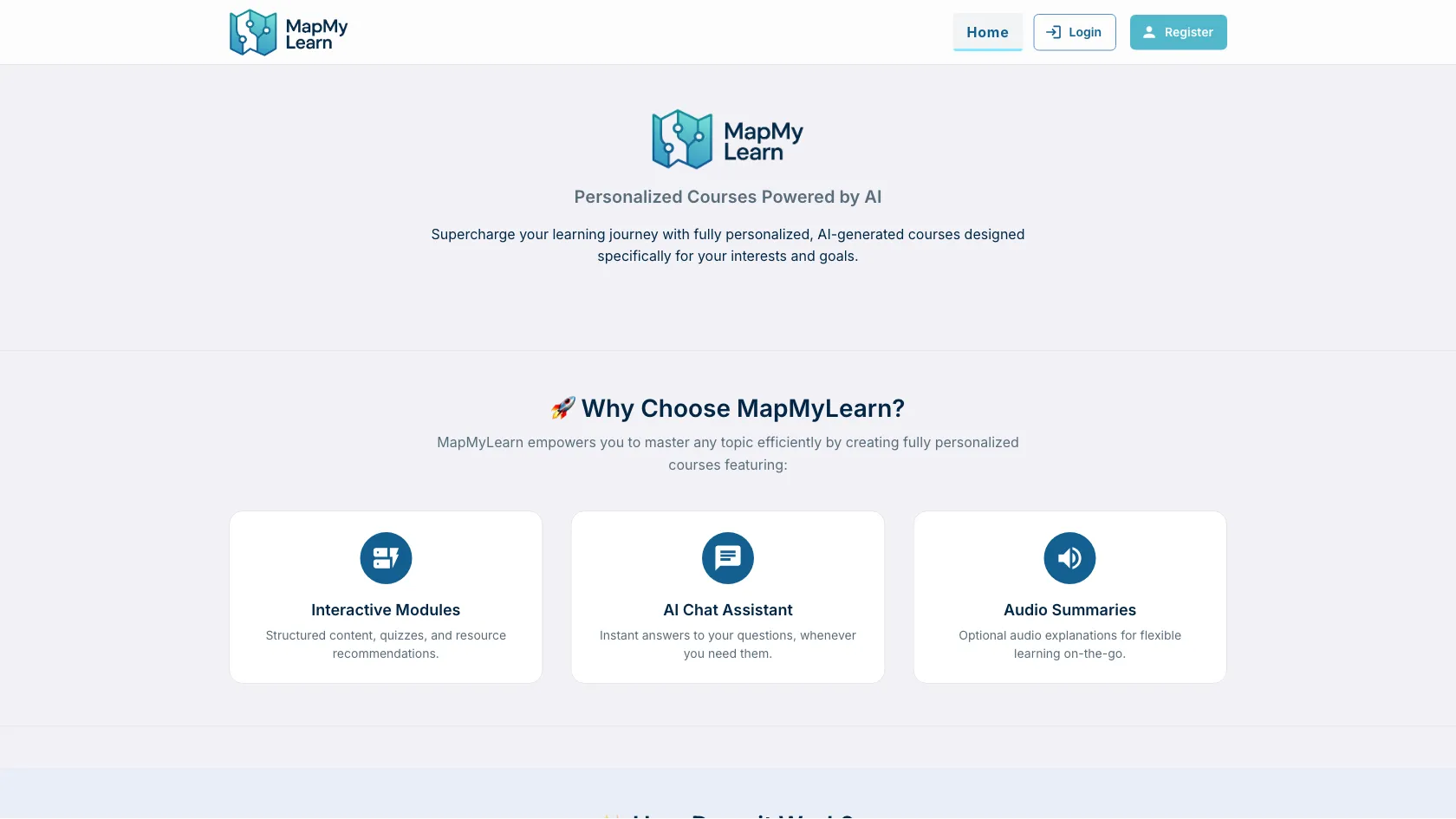 Screenshot or logo of MapMyLearn tool