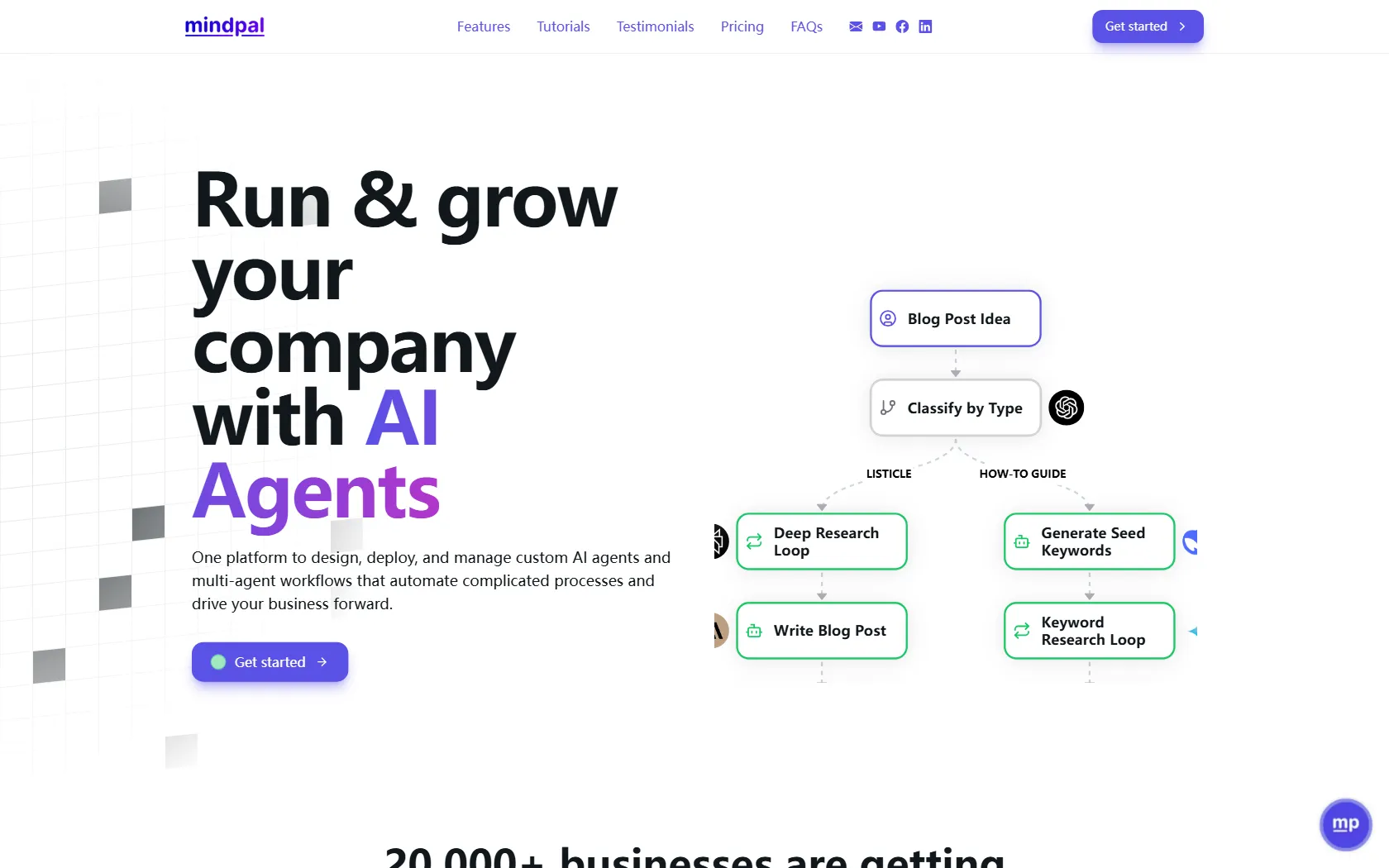 Screenshot or logo of MindPal tool