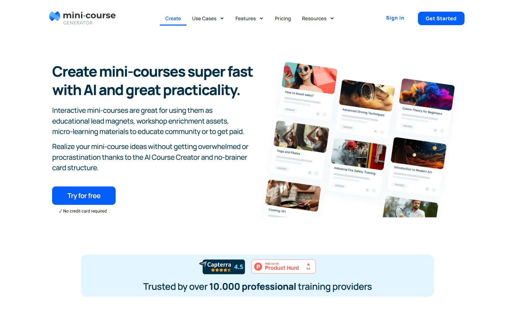 Screenshot or logo of Mini Course Generator tool